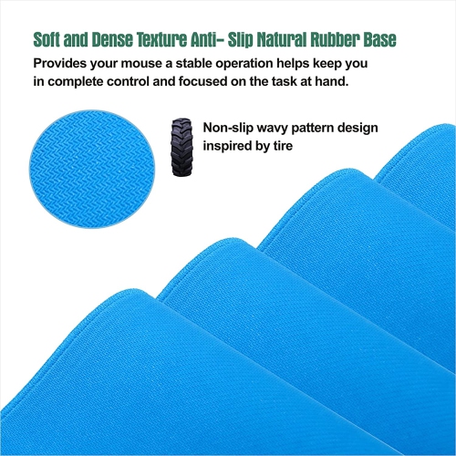 Mouse Pad with Non Slip Blue Rubber Base, Small Computer Mouse Pad Game Mat with Smooth Surface, Anti Fraying Stitched Edge & Washable Mouse Pads for