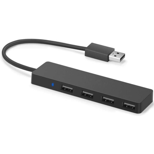 4-Port USB 2.0 Ultra Slim Data Hub Adapter Black