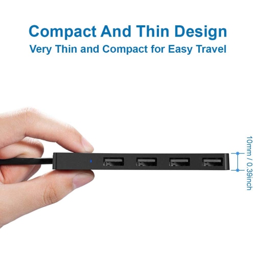 4-Port USB 2.0 Ultra Slim Data Hub Adapter Black