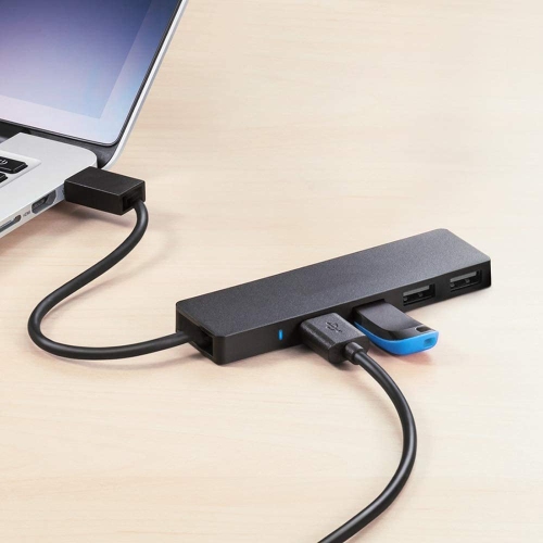 4-Port USB 2.0 Ultra Slim Data Hub Adapter Black