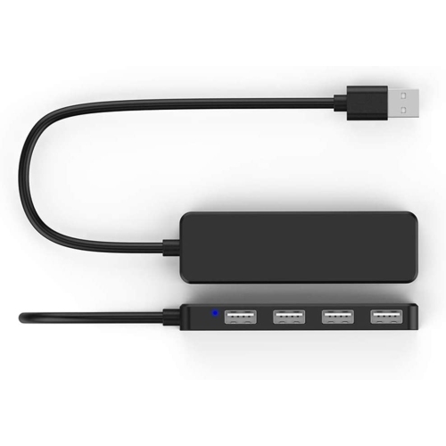 4-Port USB 2.0 Ultra Slim Data Hub Adapter Black