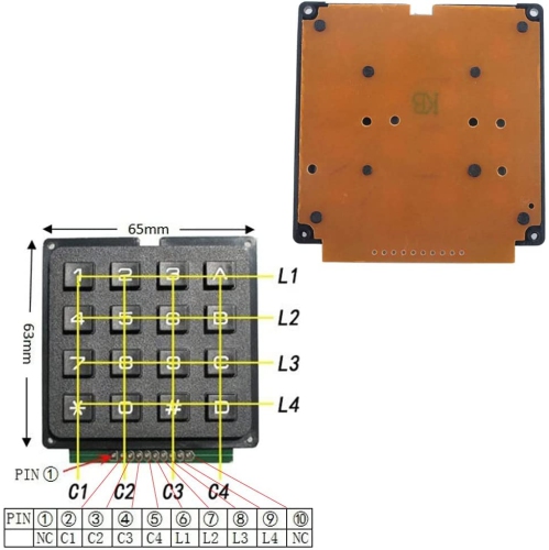 4x4 Matrix Membrane Keypad 16 Key Keyboard Module Array Switch for Arduino UNO R3
