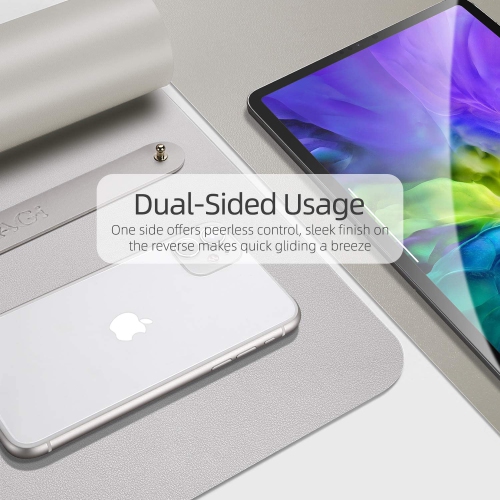 Sous-main de bureau multifonction, tapis de souris ultra mince étanche en similicuir pu, tapis de travail double usage pour le bureau/la maison