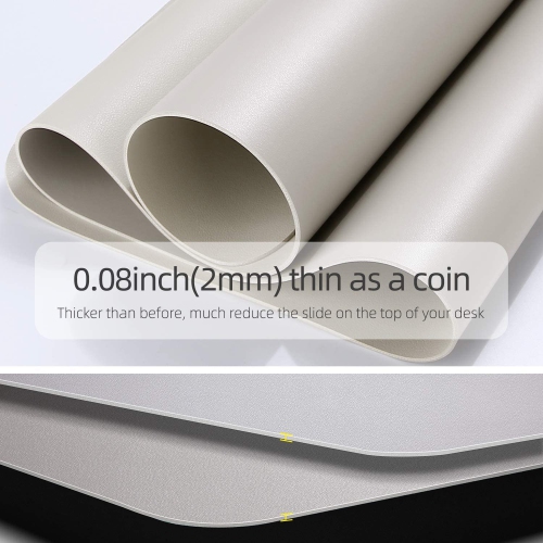 Sous-main de bureau multifonction, tapis de souris ultra mince étanche en similicuir pu, tapis de travail double usage pour le bureau/la maison
