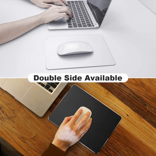 Hard Silver Metal Aluminum Mouse Pad Mat Smooth Magic Ultra Thin Double Side Mouse Mat Waterproof Fast and Accurate Control for Gaming and