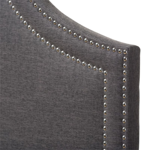 Avignon Upholstered Queen Headboard in Dark Gray