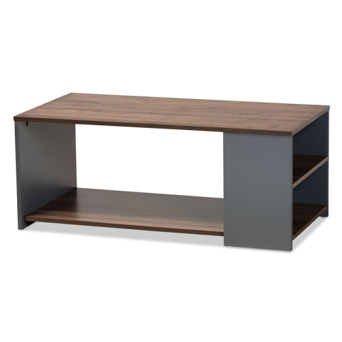 Baxton Studio Thornton Brown and Grey Finished Wood Storage Coffee Table