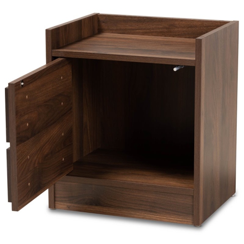 Baxton Studio Hale Walnut Brown Finished Wood 2-Drawer Nightstand