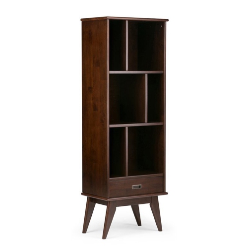 MAKLAINE  6 Shelf Bookcase In Medium Auburn In Brown