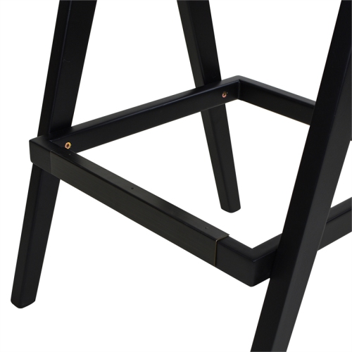 Milan 29.5" Resin Webbing Back Bar Stool with Arms Set of 3 Ebony Black Boucle