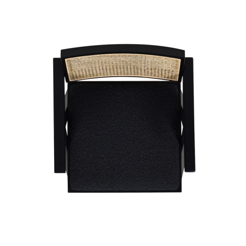 Milan 29.5" Resin Webbing Back Bar Stool with Arms Set of 3 Ebony Black Boucle