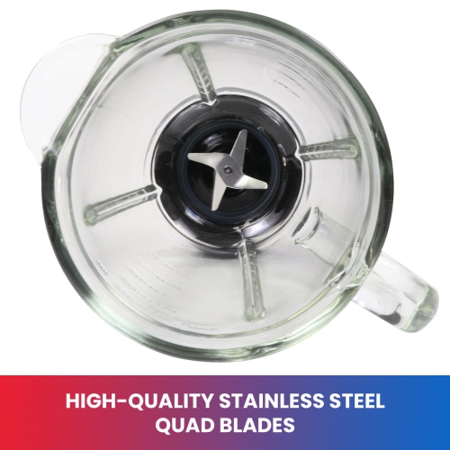 Total Chef 6-Speed Countertop Blender, 6 Cup Glass Jar, 2 Pulse Options, 500 W, Stainless Steel Blades, Auto-Clean Function, Puree, Crush, Blend For