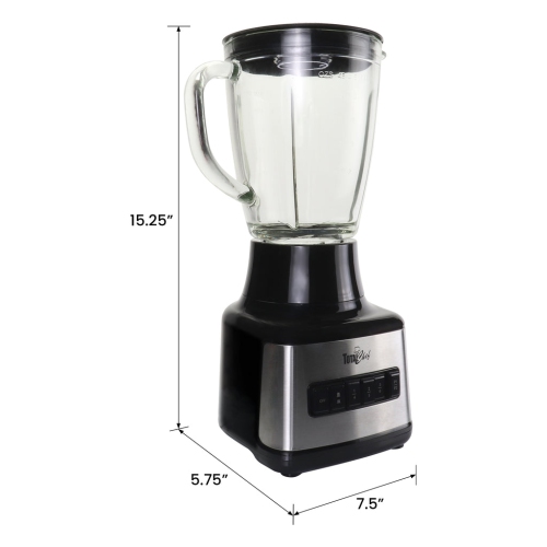 Total Chef 6-Speed Countertop Blender, 6 Cup Glass Jar, 2 Pulse Options, 500 W, Stainless Steel Blades, Auto-Clean Function, Puree, Crush, Blend For