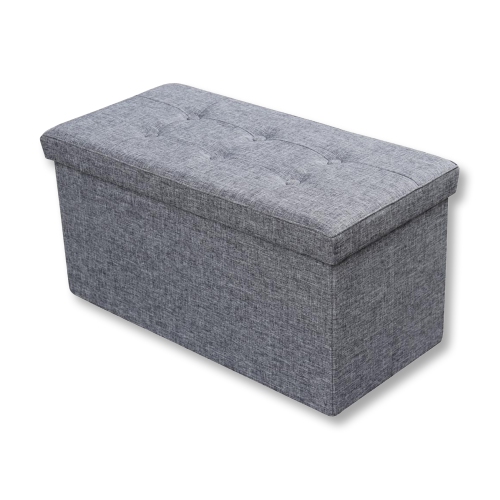 ITY INTERNATIONAL  - Large Fabric Foldable Ottoman/footrest With Storage, 30" X 14.75" X 15.75" In Gray