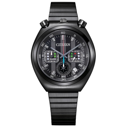 Montre homme, quartz japonais Darth Vader, 38&nbsp;mm, boîtier inox noir et bracelet avec cadran noir de la guerre des étoiles