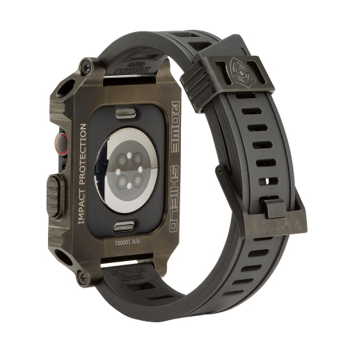 Rowe Tactical - Rowe Shield Apple Watch Case for Series 7/8, Size 45mm with ISOFrane Band - CNC Machined 6061 Aluminum, PVD Black