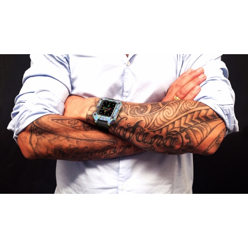 Rowe Tactical - Rowe Shield Apple Watch Case for Series 7/8, Size 45mm with ISOFrane Band - CNC Machined 6061 Aluminum, PVD Chameleon Iridescent