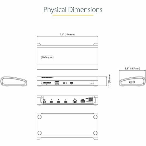 StarTech Thunderbolt 4 Dock 96W - Gray -