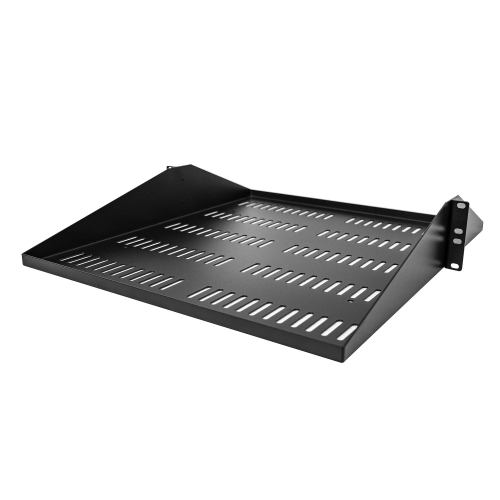 Image 1 of 1.. Startech2U Network Rack Shelf- Rackmount Shelf for 19" AV/Data/Network Equipment w/ Cage Nuts & Screws, 200lbs Weight Capacity-(SHELF-2U-20-CENTER-V)
