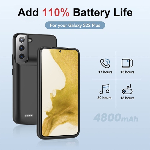 4800mAh Portable Rechargeable Battery Pack Charging Case for Galaxy S22 Ultra