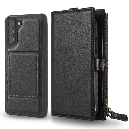 Étui portefeuille en cuir amovible 2-en-1 de 6,2 po pour Galaxy S21 de Samsung avec fentes pour cartes
