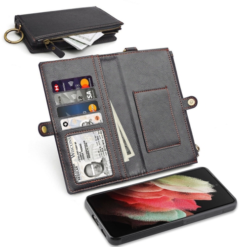 Étui portefeuille en cuir amovible 2-en-1 de 6,2 po pour Galaxy S21 de Samsung avec fentes pour cartes
