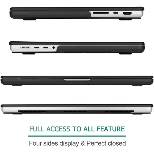 For MacBook Pro 14" 2021 [Matte Black] Hard Case&Keyboard Cover&Screen Protector