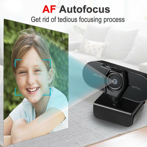 Webcam - Full 1080p 30fps HD Camera with Autofocus & Stereo Microphones CA