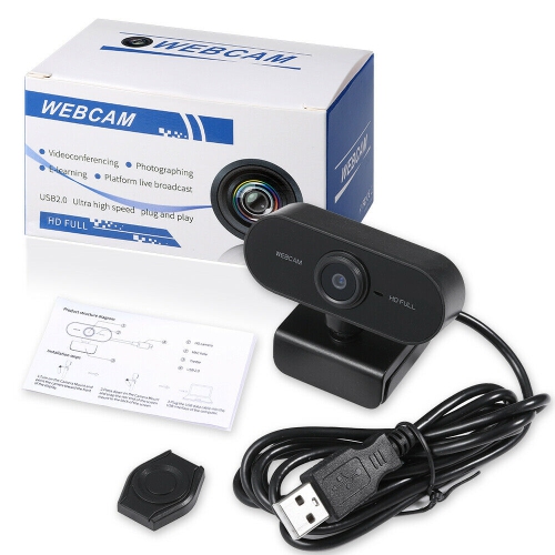 Webcam - Full 1080p 30fps HD Camera with Autofocus & Stereo Microphones CA