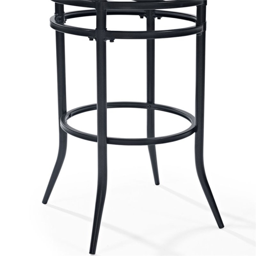Bowery Hill 30" Faux Leather Upholstered Swivel Bar Stool in Black