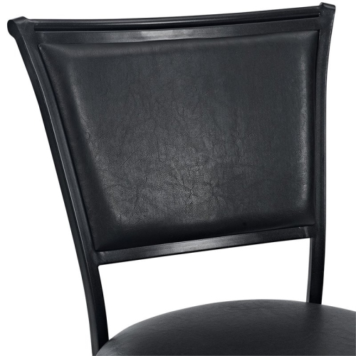 Bowery Hill 30" Faux Leather Upholstered Swivel Bar Stool in Black