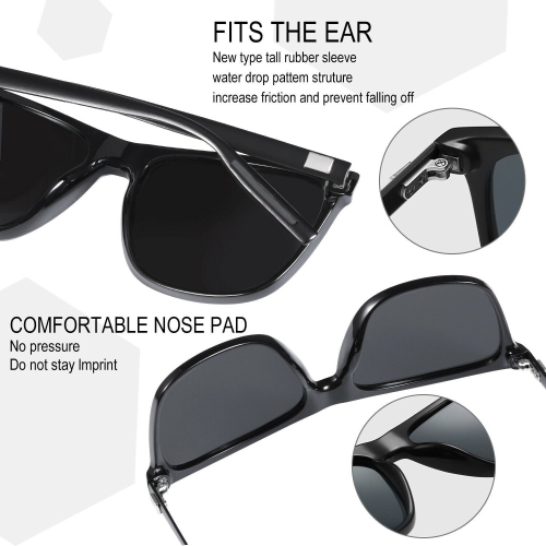 100% UV Blocking Lightweight HD Polarized Sunglasses with Classic Leather Case