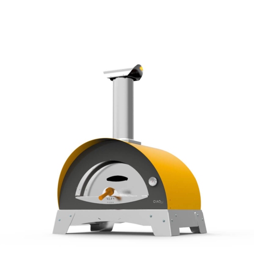 Alfa CIAO Countertop Wood Fired Stainless Steel Pizza Oven - Yellow, FXCM-LGIA-T-V2