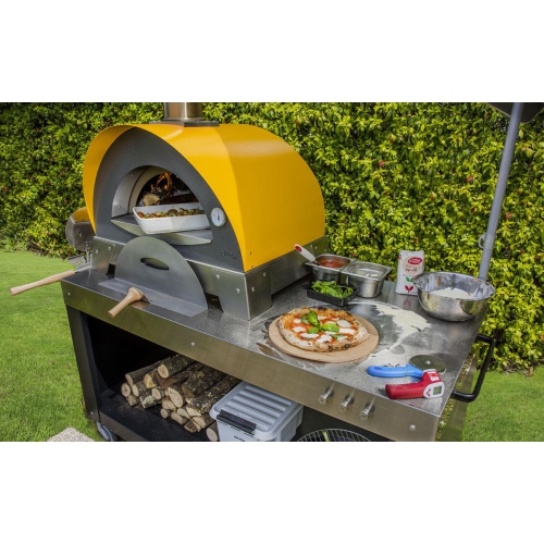 Alfa CIAO Countertop Wood Fired Stainless Steel Pizza Oven - Yellow, FXCM-LGIA-T-V2