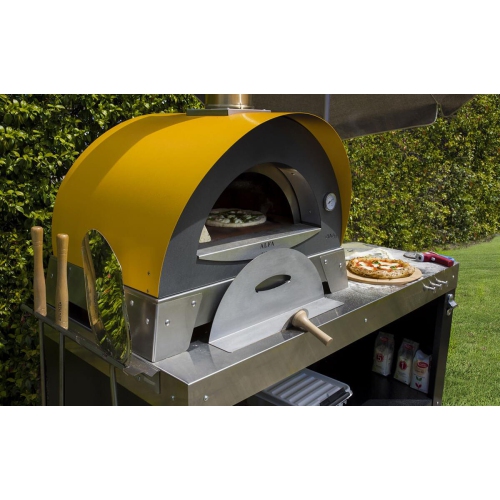 Alfa CIAO Countertop Wood Fired Stainless Steel Pizza Oven - Yellow, FXCM-LGIA-T-V2