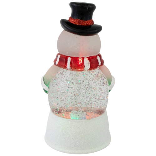 7" LED Lighted Color Changing Snowman Christmas Glittering Snow Dome