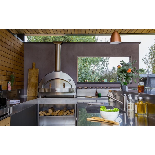 Alfa 4 PIZZE Copper Countertop Wood Fired Pizza Oven - FX4P-LRAM-T