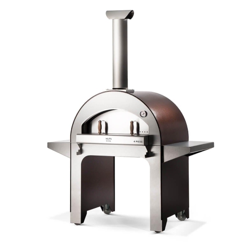 Alfa 4 PIZZE Copper Countertop Wood Fired Pizza Oven with Stand - FX4PIZ-LRAM