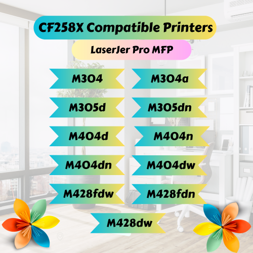 PRINTOXE® CF258X Compatible with HP 58X |WITHOUT Chip| High Yield of CF258A / 58A 10K Pages for M304 M304a M305d M305dn M404d M404n M404dn M404dw and