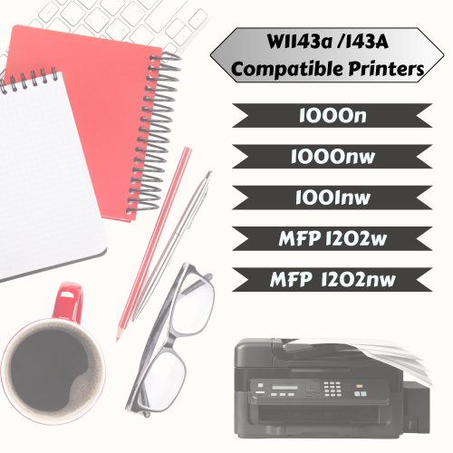 PRINTOXE® 143A / W1143 / W1143Ad Compatible with HP - 4 Toner Cartridges for Neverstop Printers 1000n / 1000nw / 1001nw and MFP 1202w / 1200nw