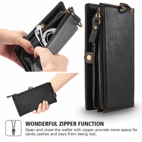 Large Capacity Flip Zipper Leather Wallet Case for Galaxy S20,S20 Ultra,S21 Plus