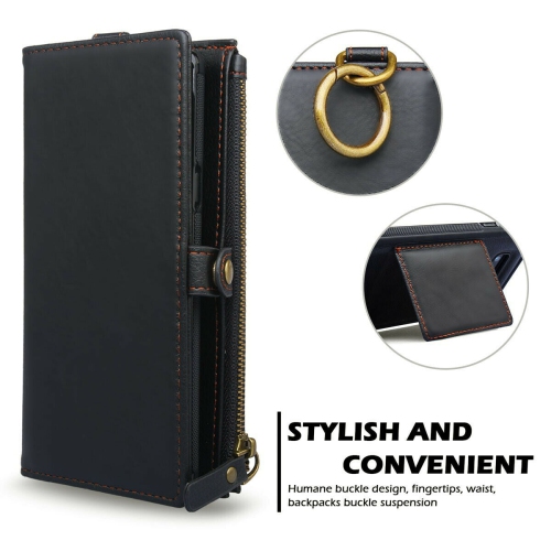 Large Capacity Flip Zipper Leather Wallet Case for Galaxy S20,S20 Ultra,S21 Plus