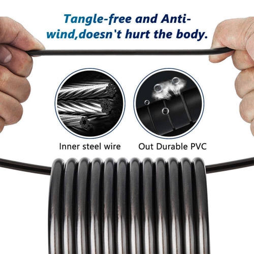 Corde à sauter avec câble en acier PVC anti-enchevêtrement pour la mise en forme, le conditionnement physique et la perte de gras