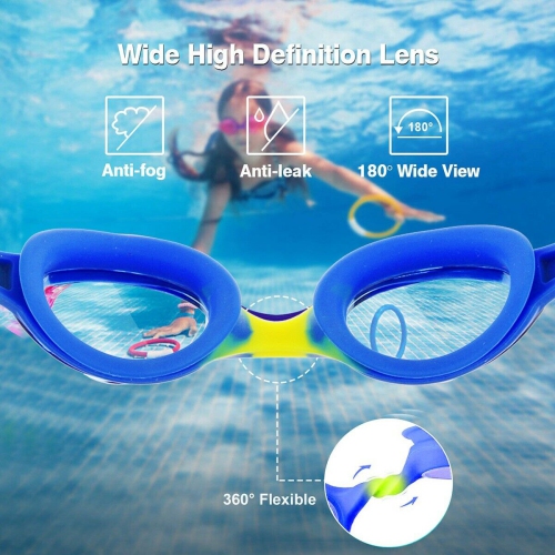 Lunettes de natation pour enfants/enfants [Clear Vision, UV Protection, antibuée, ne fuit pas]