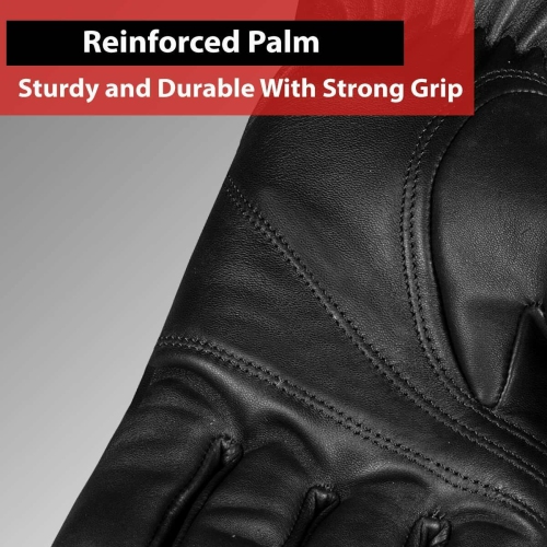 Classic Genuine Sheepskin Leather Cashmere Lined Touchscreen Warm Gloves for Men