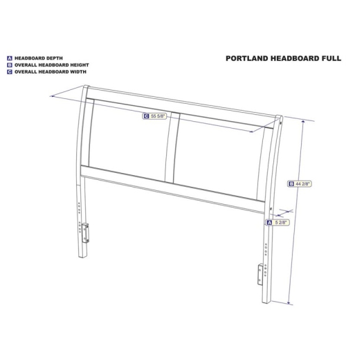 AFI Portland Full Solid Wood Sleigh Headboard with Device Charger in Espresso