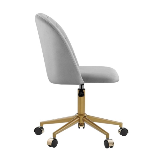 Linon Alyssa Metal Office Desk Chair in Light Gray