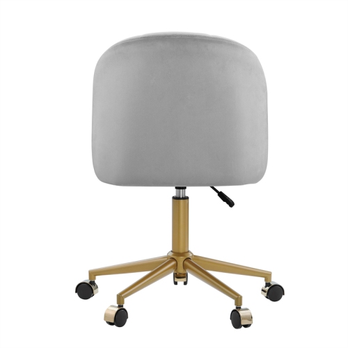 Linon Alyssa Metal Office Desk Chair in Light Gray