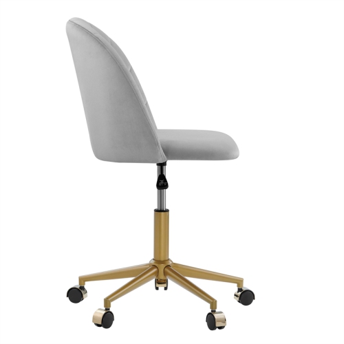 Linon Alyssa Metal Office Desk Chair in Light Gray