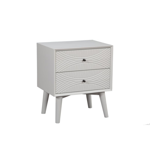 Alpine Furniture Tranquility 2 Drawer Wood Nightstand in White